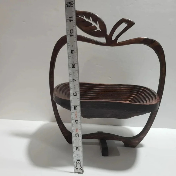 Apple  Shaped Handmade Collapsible layer Wooden Trivet Fruit Bowl - Picture 8 of 9